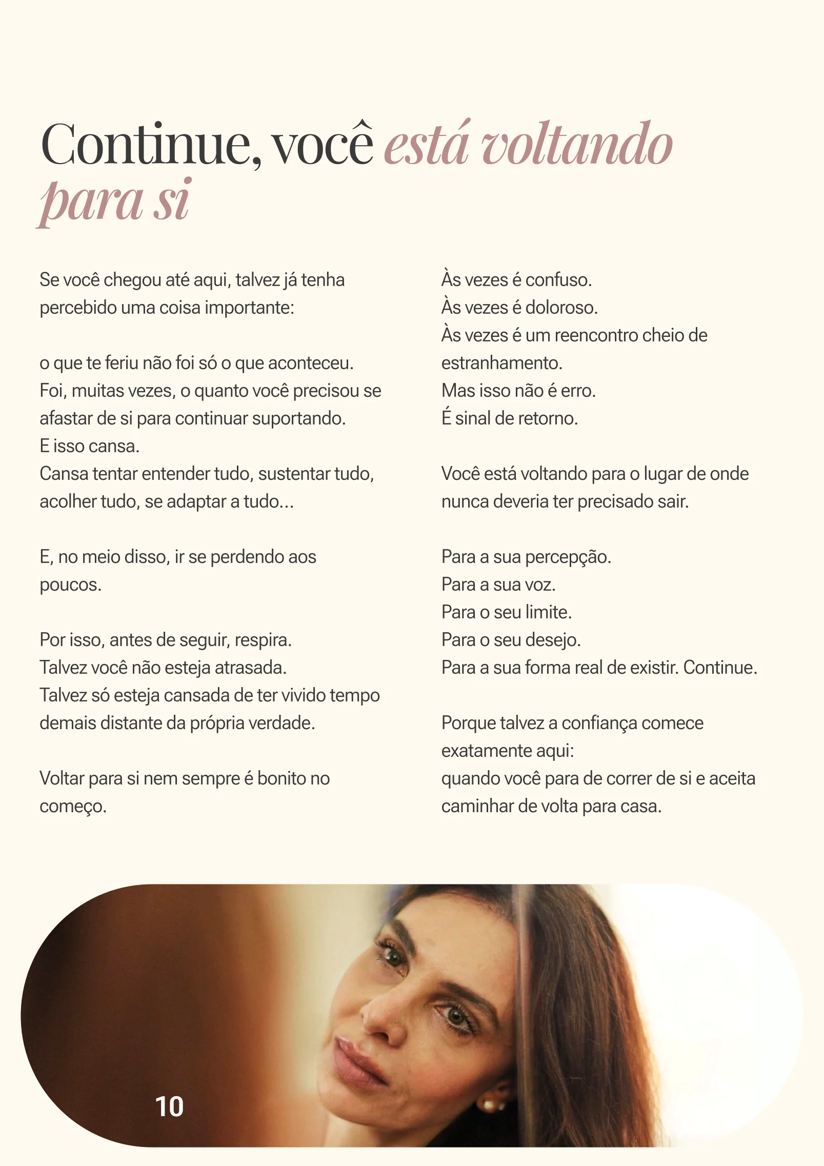 Página real do e-book sobre o caminho de volta para si